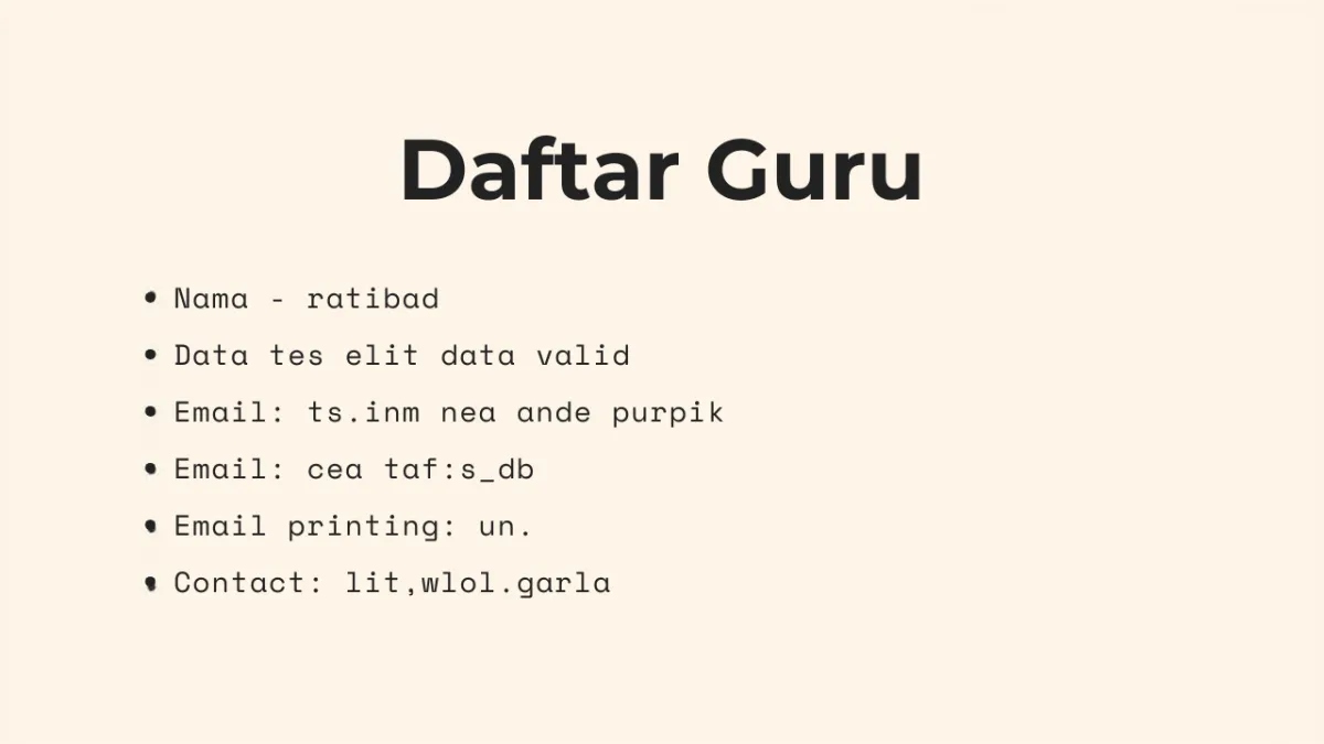 Script PHP Sederhana untuk Menampilkan Daftar Guru dari Database MySQL