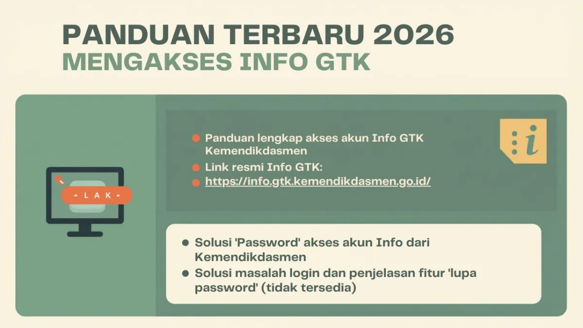 Cara Masuk ke Akun Info GTK Terbaru 2026 (Link Resmi dan Solusi Gagal Login)
