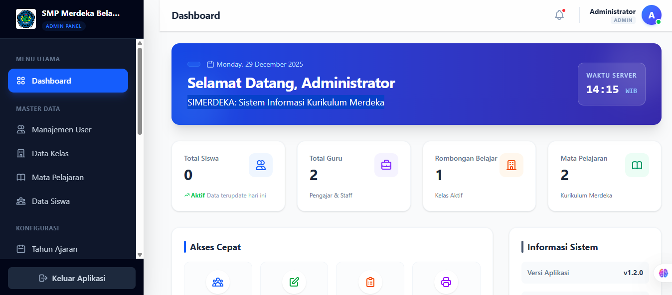 SIMERDEKA: Sistem Informasi Kurikulum Merdeka